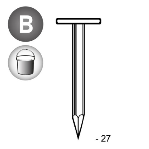 Pointes TEL lisse brut 2,5 x 27 - Seau de 5 kg - TL250271S