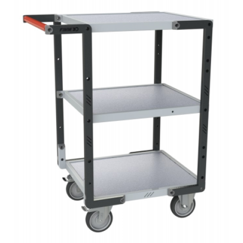 Servante montée FLAT-PACK™ 3 plateaux mélaminé 550 x 500 mm roues TPE 250 kg - 886720122