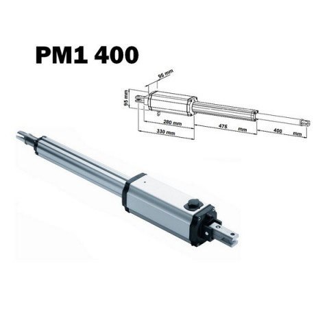 Vérin seul pm1 400, irréversible 230v, course 400 mm, vantail max 2,5m vds