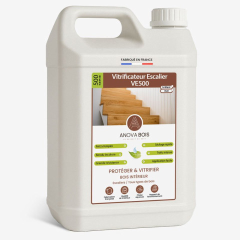 Vitrificateur escalier - Protection marches et escaliers en bois AnovaBois - 10 L Incolore Brillant VE500010B