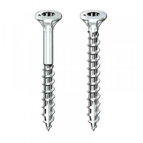 Vis à bois aggloméré rocket acier zingué tête fraisée empreinte torx t20 partiellement filetées 4x70/45 boîte de 500 p