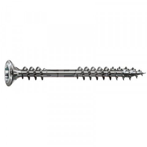 Vis à bois inox spax façade tête fraisée crantée avec double filetage torx 4,5x60 boîte de 100 pièces