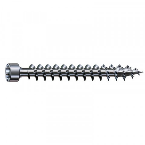 Vis à bois tête cylindrique empreinte torx acier zingué blanc entièrement filetées type wirox, ø 6 m, longueur 120 mm, en boîte
