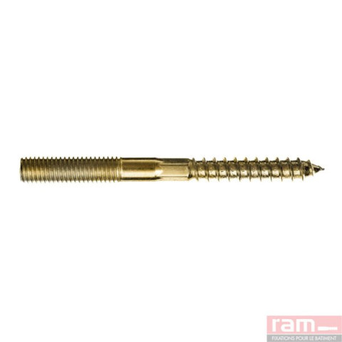 Boite de 100 vis à deux filets laiton 6x70 - 94117