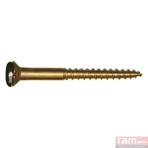 Boite de 50 vis laiton fendue et cache-tête 6x70 - 94222