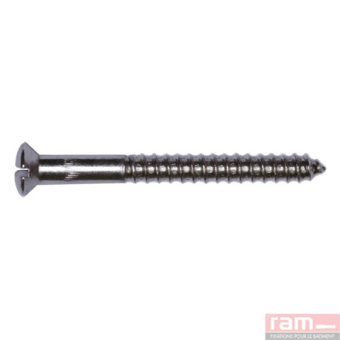 Boite de 100 Vis tête fraisée bombée laiton nickelée 4x35 - 92783