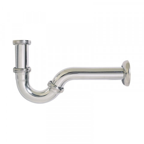 Wirquin - siphon "s" de lavabo en laiton chromé avec tube et rosace