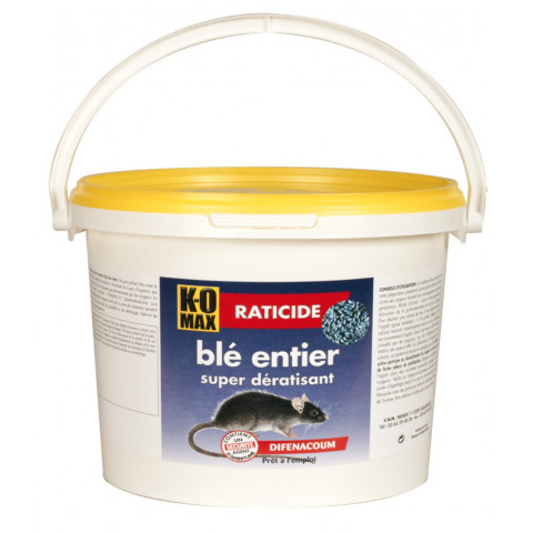 Raticide KOMAX Super dératisant  - Blé entier - 1.5 kg - XB1