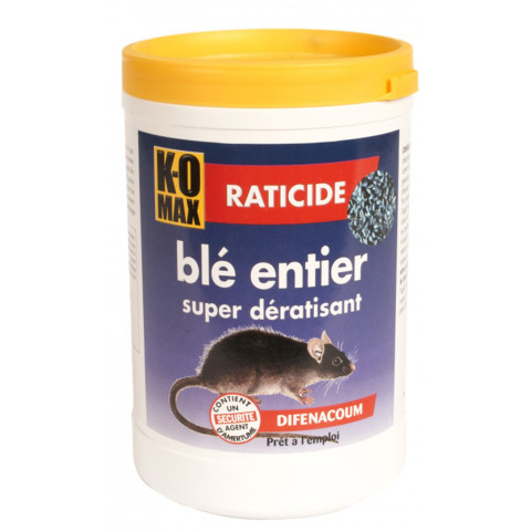 Raticide KOMAX Super dératisant  - Blé entier - 400 gr - XB600