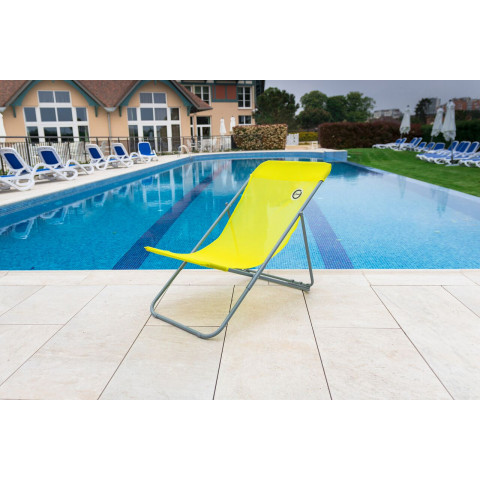 O'colors - chilienne 4 positions jaune- structure pliable