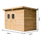 Abri panneaux theora en bois thermo chauffé sans plancher de 6,45m2 toit monopente - the2818.02n 