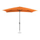 Grand parasol de jardin rectangulaire 200 x 300 cm inclinable - Couleur au choix Orange