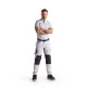 Pantalon Peintre +stretch Blanc/Gris-Foncé 10951330 - Taille au choix 