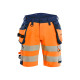 Short stretch 4D Haute-Visibilité avec poches flottantes détachables 11201648 - Couleur et taille au choix Orange fluo-marine