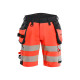 Short stretch 4D Haute-Visibilité avec poches flottantes détachables 11201648 - Couleur et taille au choix Rouge fluo-noir