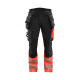 Pantalon stretch 4D haute-visibilité avec poches flottantes détachables 11251648 - Couleur et taille au choix Noir-rouge fluo