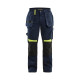 Pantalon artisan avec poches flottantes 15551860 - Couleur et taille au choix Bleu-Marine-Foncé/Jaune-Fluo