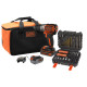 Perceuse à percussion sans fil BLACK + DECKER 18V - 2 batteries 18V 1x2.5Ah 1x4Ah - chargeur - sac - BL188ME2SA-QW 