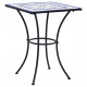 Table de bistro mosaïque 60 cm  céramique - Couleur au choix Blanc-Bleu