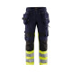 Pantalon artisan haute-visibilité +stretch avec poches flottantes 19941330 - Couleur et taille au choix Marine-Jaune-fluo