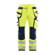 Pantalon stretch 4D haute-visibilité avec poches flottantes 19971642 - Couleur au choix Jaune-fluo-marine