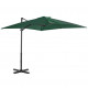 Parasol en porte-à-faux et mât en aluminium 250x250 cm - Couleur au choix Vert