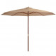 Parasol avec mât en bois 350 cm - Couleur au choix Taupe