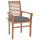 Chaises à dîner avec coussins anthracite teck solide - Couleur des coussins et nombre de chaises au choix Gris