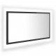 Miroir à LED de salle de bain 80x8,5x37 cm Acrylique - Couleur au choix Gris brillant