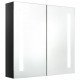 Armoire de salle de bain à miroir led 62x14x60cm - Couleur au choix Noir brillant