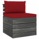 Canapé de milieu palette de jardin bois de pin avec coussins - Couleur des coussins au choix Rouge-foncé