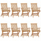 Chaises de jardin avec coussins anthracite 8 pcs teck massif - Couleur des coussins au choix Beige