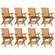 Chaises de jardin avec coussins 8 pcs bois de teck massif - Couleur des coussins au choix Taupe
