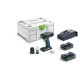 Perceuse-visseuse FESTOOL T 18+3 HPC 4,0 I-Plus - 2 batteries 18V 4.0 Ah + chargeur + Systainer 3 M187 - 577426 
