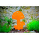Champignon déco en métal orange 20cm 