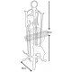 Valet de cheminée 4 accessoires en fer forgé 