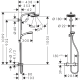 Colonne de douche crometta 1 jet ecosmart avec mitigeur thermostatique blanc/chromé hansgrohe 