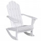 Chaise à bascule de jardin bois - Couleur au choix Blanc