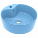 Lavabo avec trop-plein 36x13 cm céramique - Couleur au choix Bleu-clair-mat