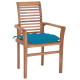 Chaises à dîner avec coussins anthracite teck solide - Couleur des coussins et nombre de chaises au choix Bleu-clair