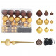 Set de boules de noël avec pic et 300 led 120 pcs - Couleur au choix Bronze-doré