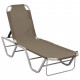 Chaise longue aluminium et textilène - Couleur au choix Taupe