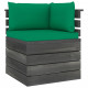 Canapé d'angle palette de jardin bois de pin avec coussin - Couleur des coussins au choix Vert