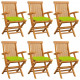Chaises de jardin avec coussins 6 pcs bois de teck massif - Couleur des coussins au choix Vert Vif