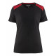 T-shirt bicolore femme  34791042 Noir-Rouge