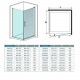 Cabine de douche 76 x 100 porte pivotante sablée H185cm, paroi fixe en verre transparent, anticalcaire,barre de fixation de 140cm 