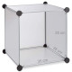 Étagère cubes rangement 11 casiers 2 tringles plastique transparent 