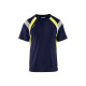 T-shirt détails fluo 33321030 - Couleur et taille au choix Marine-Jaune fluo