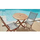 Table ronde pliante look teck 