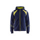 Sweat zippé à capuche 34331158 - Couleur et taille au choix Marine-Jaune fluo